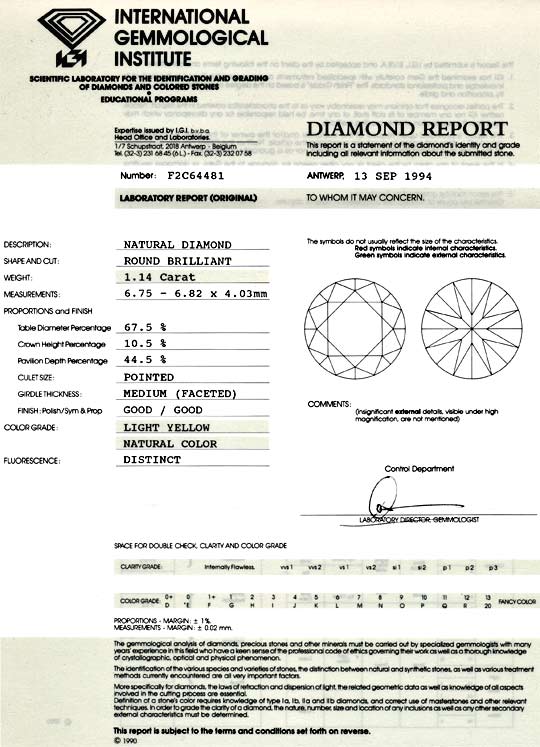 Foto 9 - Diamant 1,14 Brillant IGI Gutachten Light Yellow, D5057