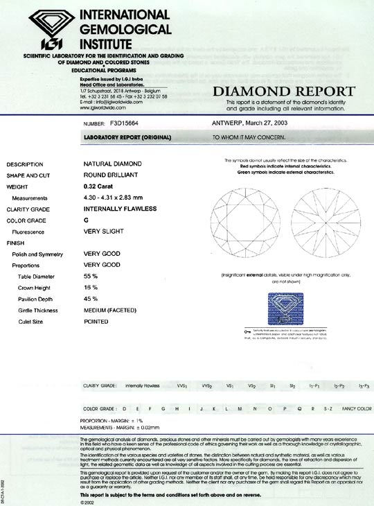 Foto 9 - Diamant 0,32ct Brillant IGI Lupenrein Top Wesselton 2VG, D6080
