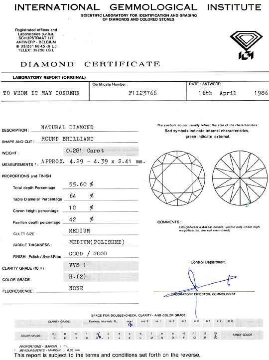 Foto 9 - Diamant 0,281 ct Brillant IGI Gutachten Wesselton VVS1, D6303