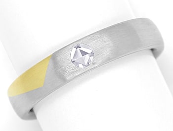 Foto 1 - Sonderschliff Diamant in Designring Platin und Gelbgold, Q0957
