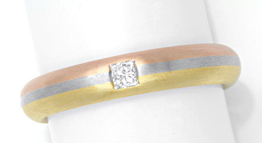 Foto 2 - Ring Diamant Princess Schliff, Gelb Rot Weißgold, S6356