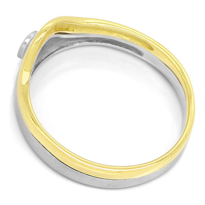 Foto 3 - Design-Ring mit 0,06ct Brillant in Platin und Gelbgold, S9907